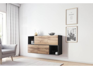 RAFA antracit/dub wotan 14, závesná komoda