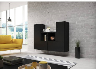 RAFA čierna 18, závesná komoda