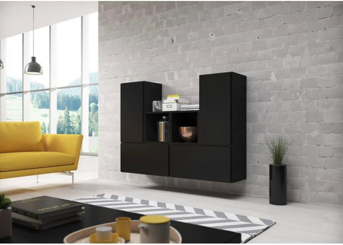 RAFA čierna 18, závesná komoda