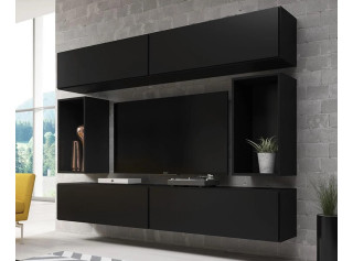 RAFA čierna 01, obývačková zostava