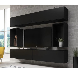 RAFA čierna 01, obývačková zostava