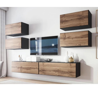 RAFA antracit/dub wotan 02, obývačková zostava