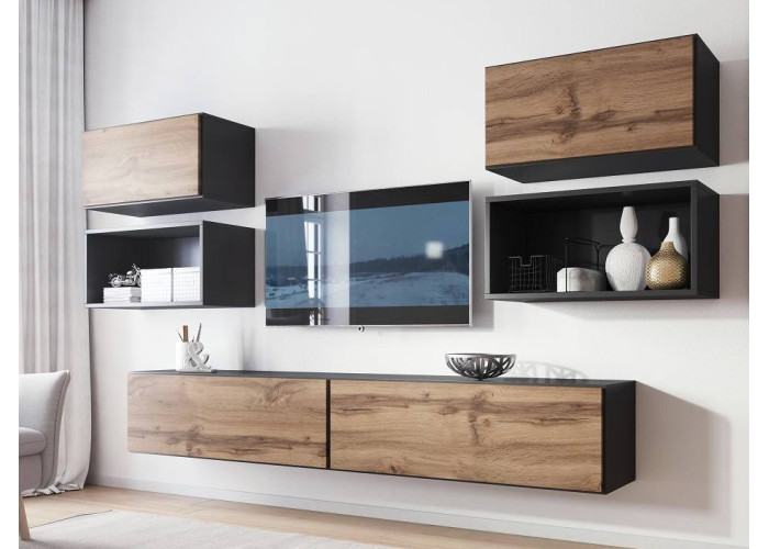 RAFA antracit/dub wotan 03, obývačková zostava RAFA antracit/dub wotan 03, obývačková zostava