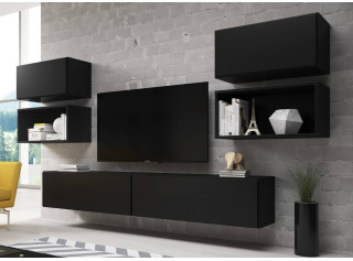 RAFA čierna 03, obývačková zostava