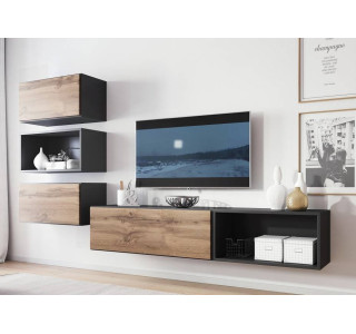 RAFA antracit/dub wotan 04, obývačková zostava