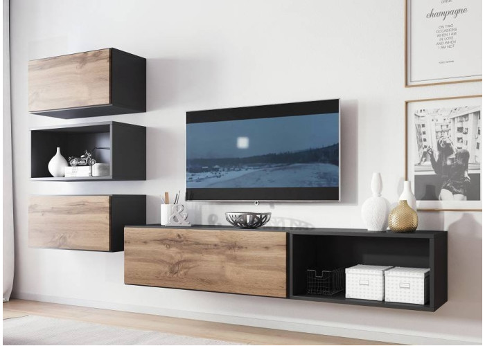 RAFA antracit/dub wotan 04, obývačková zostava RAFA antracit/dub wotan 04, obývačková zostava