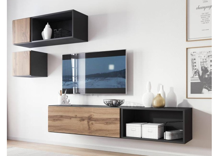 RAFA antracit/dub wotan 05, obývačková zostava RAFA antracit/dub wotan 05, obývačková zostava