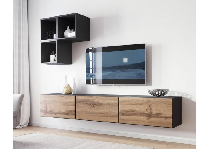 RAFA antracit/dub wotan 06, obývačková zostava RAFA antracit/dub wotan 06, obývačková zostava