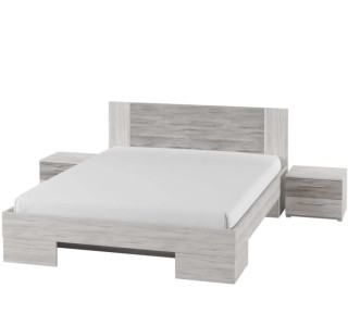 VERA canion arctic pine, manželská posteľ 160x200 cm s nočnými stolíkmi