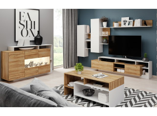 ALICANTE dub grandson/biela, obývacia stena