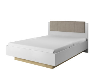 CITY biely lesk LOZ160, manželská posteľ 160x200 cm s úložným priestorom