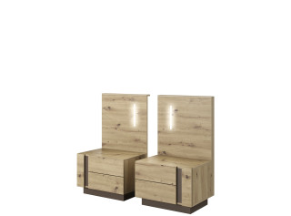 CITY dub artisan KOM2S, nočný stolík (sada 2 ks) s LED osvetlením CITY dub artisan KOM2S, nočný stolík (sada 2 ks) s LED osvetlením