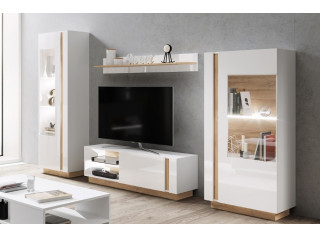 ARCO - CITY biely lesk, obývacia stena