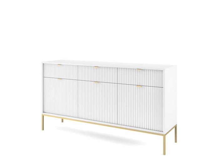 GENOVA biela/zlaté nohy KSZ154, komoda GENOVA biela/zlaté nohy KSZ154, komoda