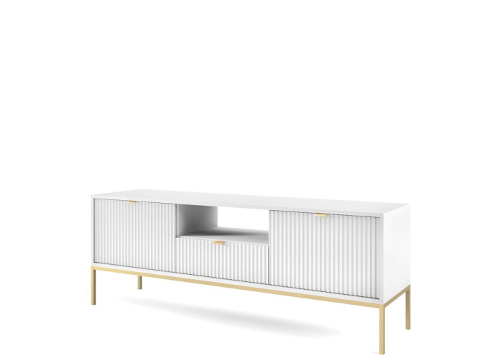 GENOVA biela/zlaté nohy RTV154, TV stolík GENOVA biela/zlaté nohy RTV154, TV stolík