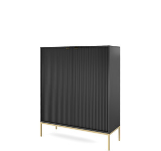 GENOVA čierna/zlaté nohy K104, komoda