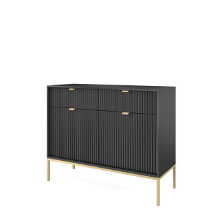 GENOVA čierna/zlaté nohy KSZ104, komoda