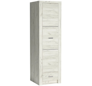 INDIANAPOLIS dub craft biely I02, šatníková skriňa