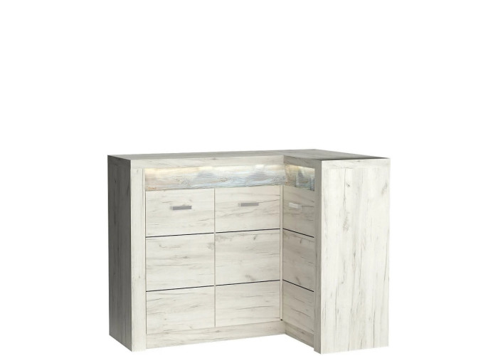 INDIANAPOLIS dub craft biely I15, rohová komoda INDIANAPOLIS dub craft biely I15, rohová komoda