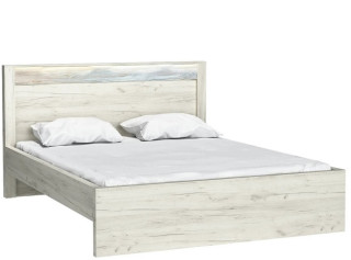 INDIANAPOLIS dub craft biely I19, manželská posteľ s roštom 160x200 cm