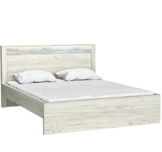 INDIANAPOLIS dub craft biely I19, manželská posteľ s roštom 160x200 cm