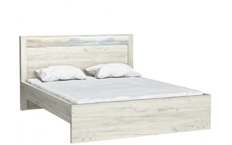 INDIANAPOLIS dub craft biely I19, manželská posteľ s roštom 160x200 cm