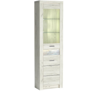 INDIANAPOLIS dub craft biely I23, rohová vitrína