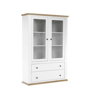 MEZO biela/dub MZ05, vitrína