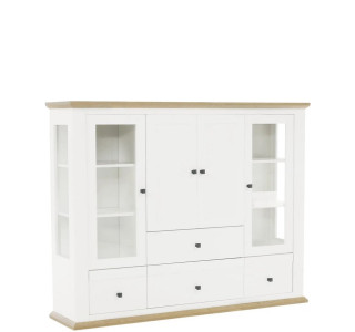 MEZO biela/dub MZ06, vitrína