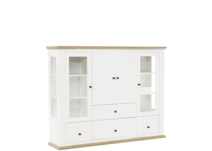MEZO biela/dub MZ06, vitrína