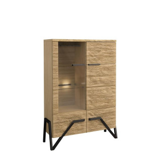 PIK dub prírodný lager VIT2D-BL, nízka vitrína s LED osvetlením