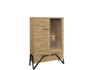 PIK dub prírodný lager VIT2D-BP, nízka vitrína s LED osvetlením