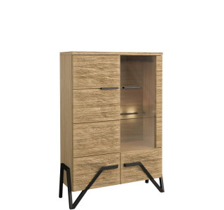 PIK dub prírodný lager VIT2D-BP, nízka vitrína s LED osvetlením