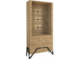 PIK dub prírodný lager VIT2D-2, vitrína s LED osvetlením