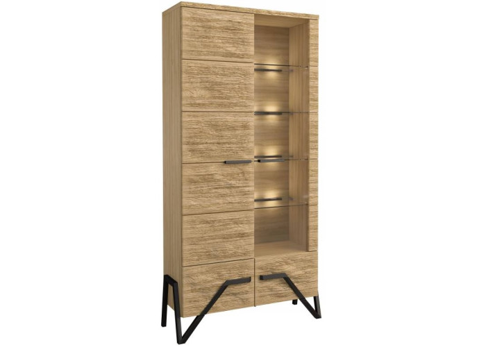 PIK dub prírodný lager VIT2D-3P, vitrína s LED osvetlením, pravá PIK dub prírodný lager VIT2D-3P, vitrína s LED osvetlením, pravá