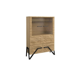 PIK dub prírodný lager VIT2D-N, nízka vitrína s LED osvetlením