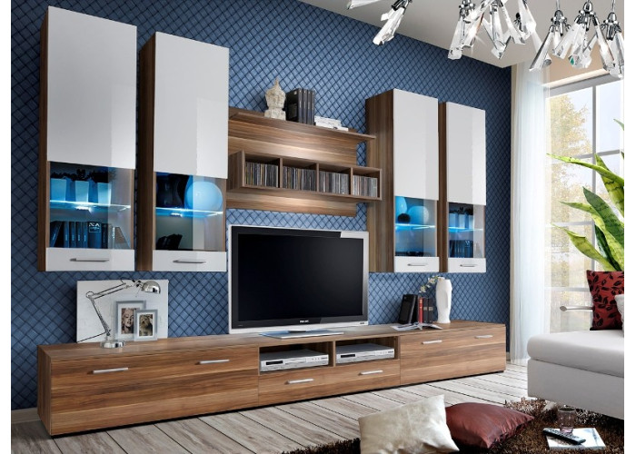 DORADE I slivka/biely lesk, obývacia stena