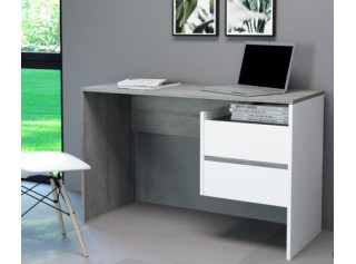 TULIO beton/biela, písací stolík