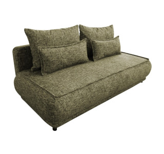 PAROS olivová, rozkladacia pohovka s úložným priestorom