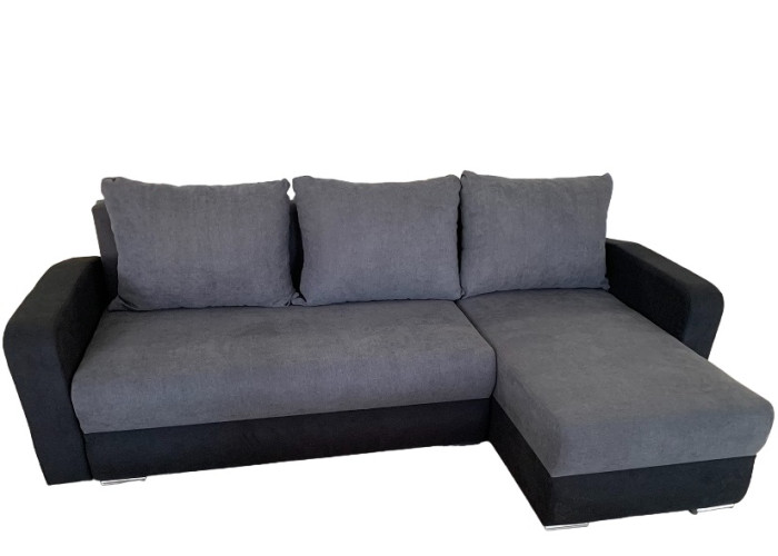 CARLOS I tmavosivá, rohová rozkladacia pohovka na každodenné spanie