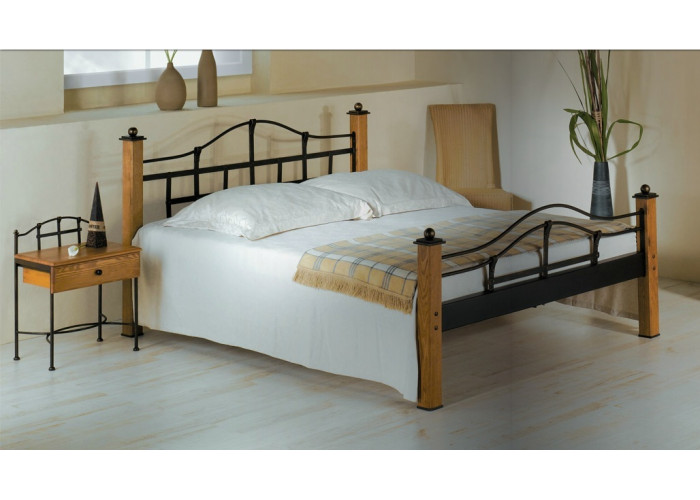 ALCATRAZ kovaná posteľ s masívnym drevom v šírke 140, 160 a 180 x 200 cm ALCATRAZ kovaná posteľ s masívnym drevom v šírke 140, 160 a 180 x 200 cm