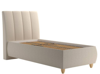 Blanar ALICE béžová, jednolôžková čalúnená posteľ 90x200 cm s úložným priestorom 