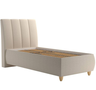 Blanar ALICE béžová, jednolôžková čalúnená posteľ 90x200 cm s úložným priestorom 