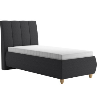 Blanar ALICE grafitová sivá, jednolôžková čalúnená posteľ 90x200 cm s úložným priestorom 