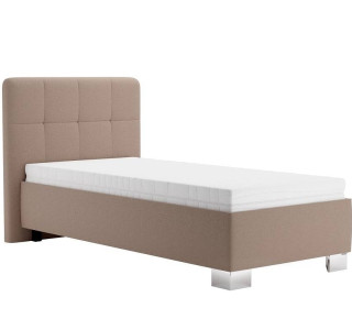 Blanar KELLY svetlohnedá, jednolôžková čalúnená posteľ 90x200 cm s úložným priestorom 
