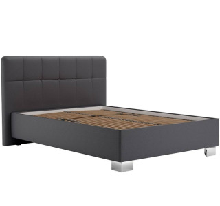 Blanar KELLY LOFT sivá ekokoža, čalúnená posteľ 140x200 cm s úložným priestorom 