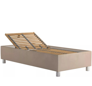 Blanar NEPTUN béžová, jednolôžková čalúnená posteľ 90x200 cm s úložným priestorom 