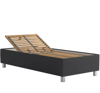 Blanar NEPTUN sivá grafitová, jednolôžková čalúnená posteľ 90x200 cm s úložným priestorom 