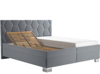 Blanar PATRICIA sivá, vysoká manželská posteľ s úložným priestorom 180x200 cm