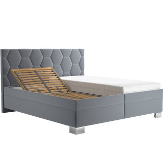 Blanar PATRICIA sivá, vysoká manželská posteľ s úložným priestorom 180x200 cm